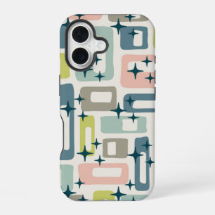 Coque iPhone 16 Rétro Moderne du Milieu du Siècle