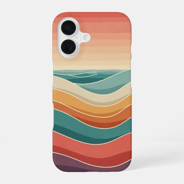 Coque iPhone 16 Retro Ocean Layers (Verso)