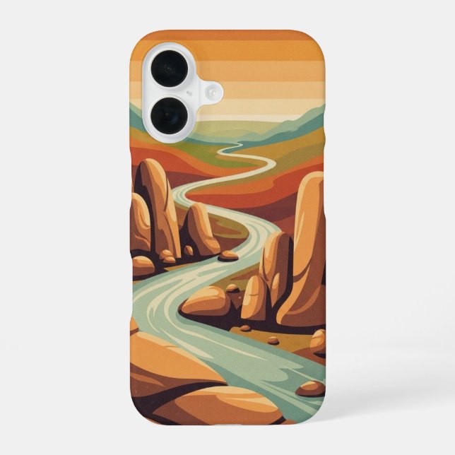 Coque iPhone 16 Retro Riverstones Vallée (Verso)