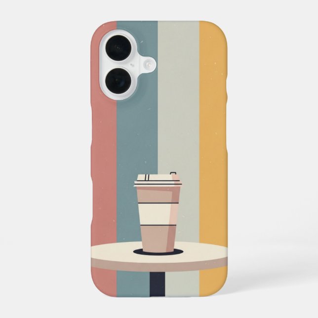Coque iPhone 16 Retro Takeaway Coffee Cup (Verso)