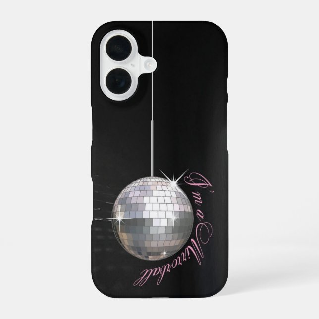 Coque iPhone 16 Retrouvez-moi au globe disco (Verso)