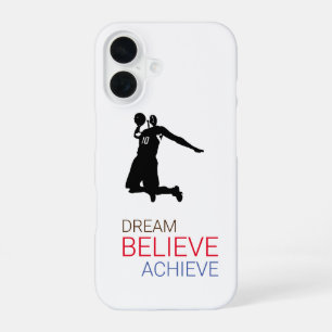 Coque iPhone 16 Rêve Croire Réussir Basket-ball