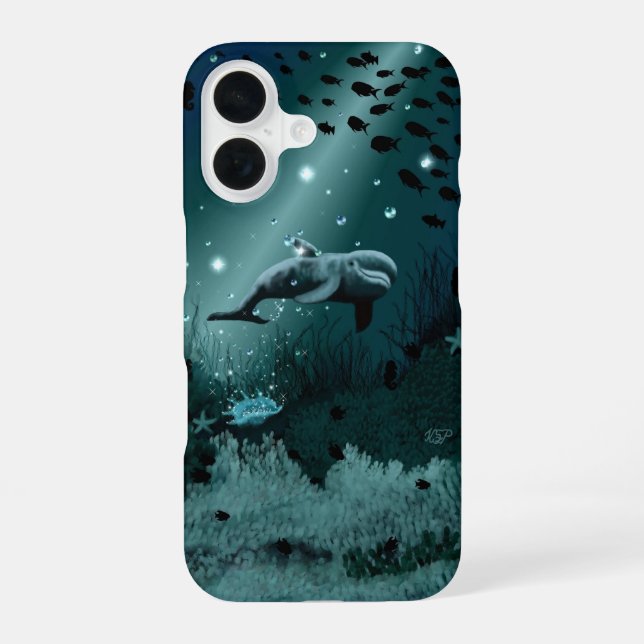 Coque iPhone 16 Rêve de dauphin (Verso)