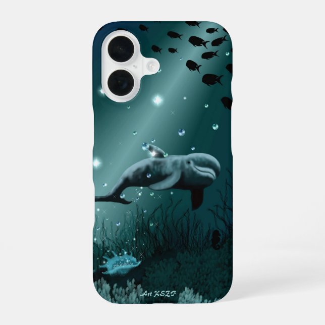 Coque iPhone 16 Rêve de dauphin (Verso)