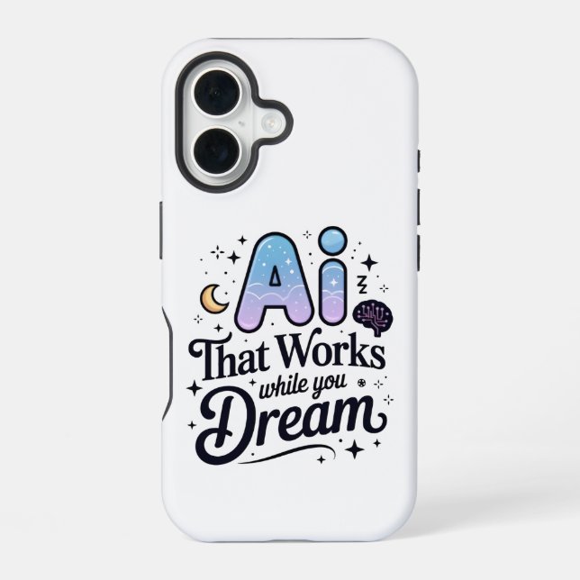 Coque iPhone 16 Rêve d'intelligence artificielle Conception de tra (Verso)