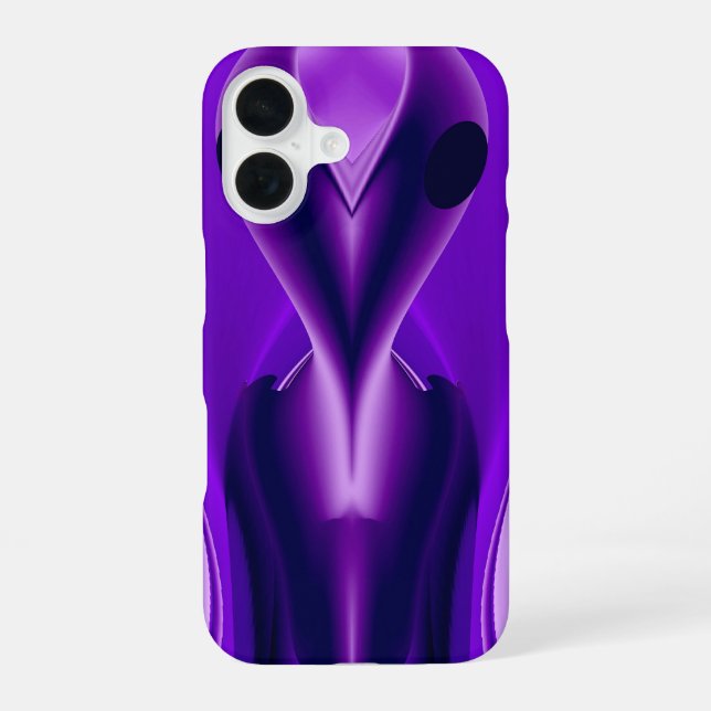 Coque iPhone 16 Rêves arc-en-ciel violet 3D, Alien (Verso)