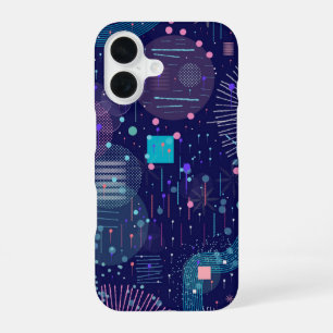 Coque iPhone 16 Rêves Bleus Profonds Art Abstrait