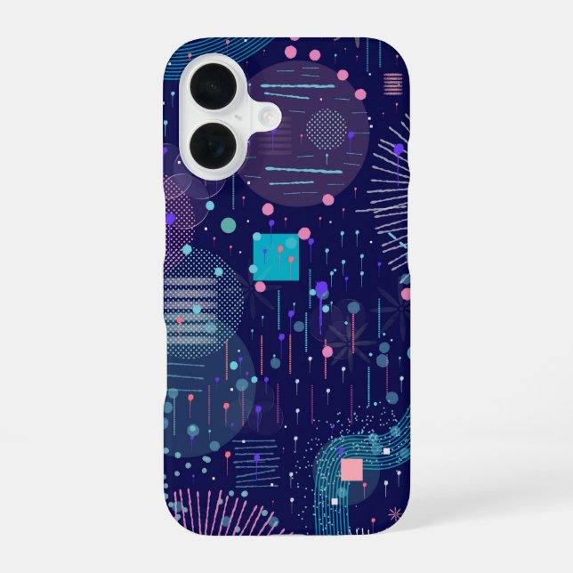 Coque iPhone 16 Rêves Bleus Profonds Art Abstrait (Verso)