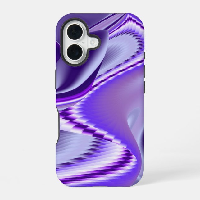 Coque iPhone 16 Rêves d'arc-en-ciel de fleurs violettes (Verso)