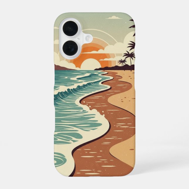 Coque iPhone 16 Rivage Estival Chaleureux (Verso)