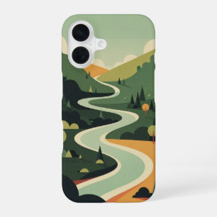 Coque iPhone 16 Rivière vintage dans une vallée verte