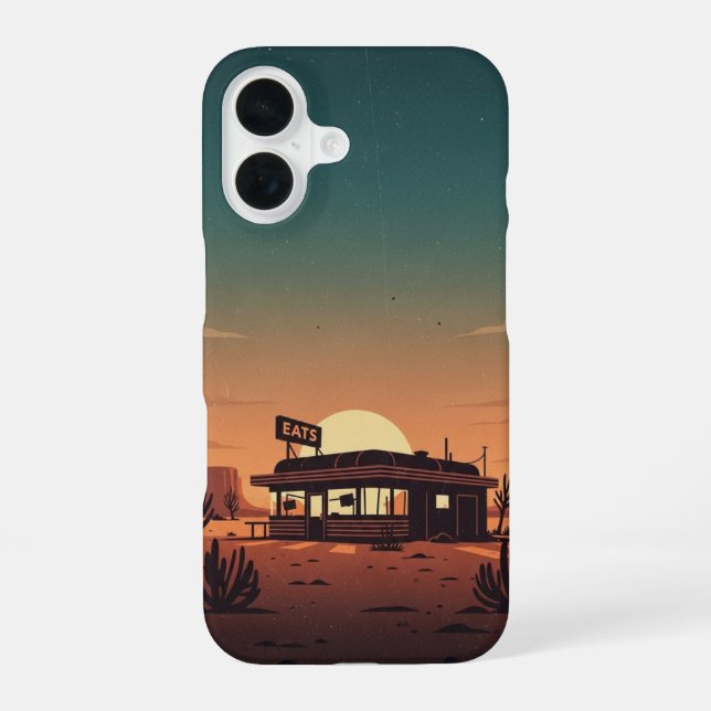 Coque iPhone 16 Roadside Diner Silence (Verso)