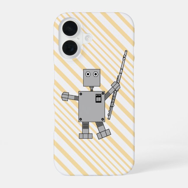 Coque iPhone 16 Robot Flûte (Verso)