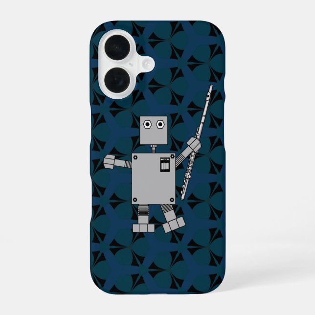Coque iPhone 16 Robot Flûte (Verso)
