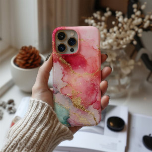 Coque iPhone 16 Rosé Aura – Aquarelle Rose Luxueuse & Élégante