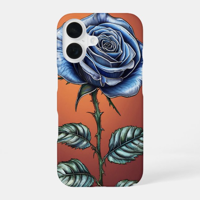 Coque iPhone 16 Rose bleue (Verso)