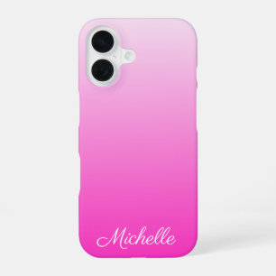Coque iPhone 16 Rose chère personnalisé ombré dégradé bicolore