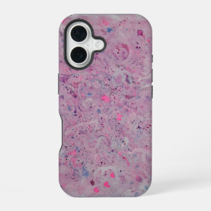 Coque iPhone 16 Rose Pâle Aquarelle Abstraite