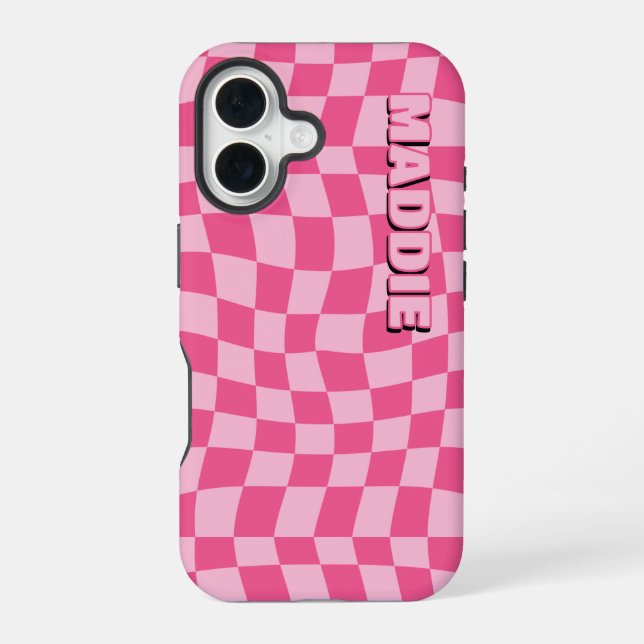 Coque iPhone 16 Rose Prépa Géométrique  (Verso)