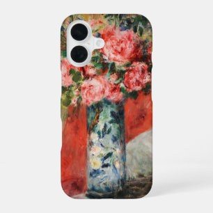 Coque iPhone 16 Roses et pivoines dans un vase Renoir