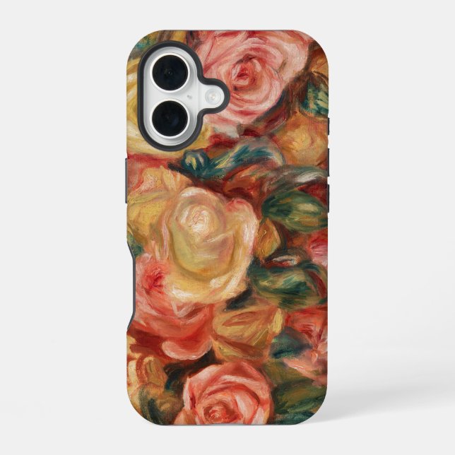 Coque iPhone 16 Roses par Renoir Impressionniste (Verso)