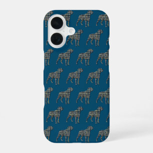 Coque iPhone 16 Rottweiler Rottie Chien Mignon Silhouette Grille B
