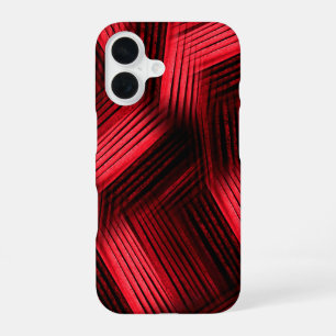 Coque iPhone 16 Rouge et noir Abstrait Contemporain