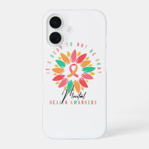 Coque iPhone 16 Ruban de tournesol coloré pour la sensibilisation
