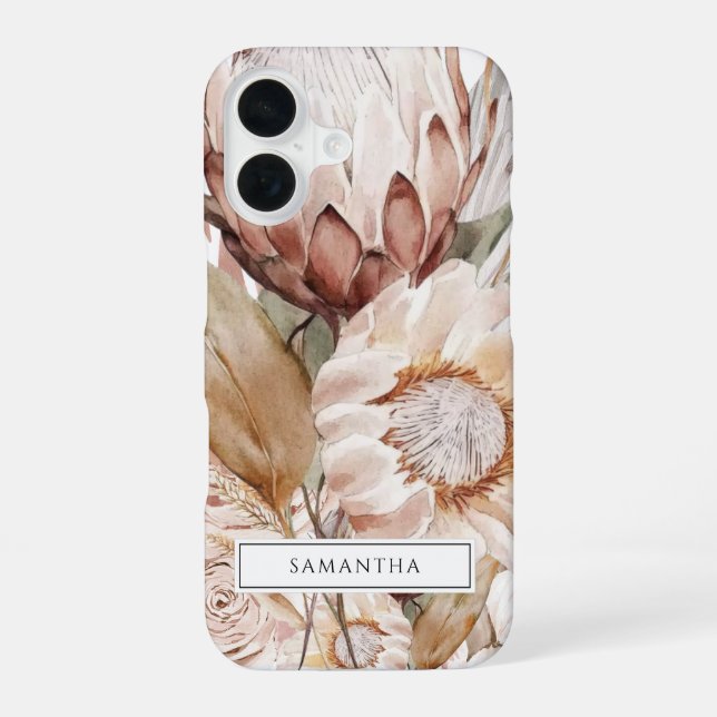 Coque iPhone 16 Rustic Boho Terracotta Botanical (Verso)