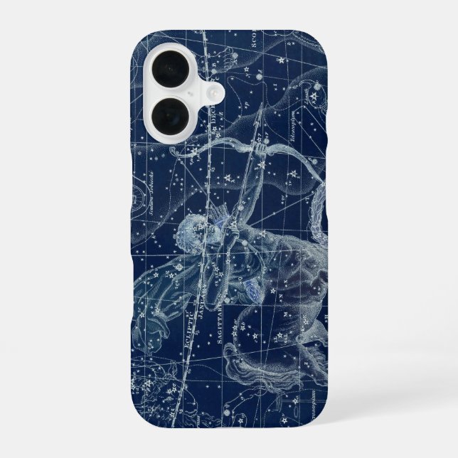 Coque iPhone 16 Sagittarius Symbole Zodiaque Illustration Vintage (Verso)