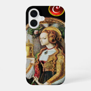 Coque iPhone 16 SAINTE MARIE-MADELEINE Monogramme de gemme de rubi