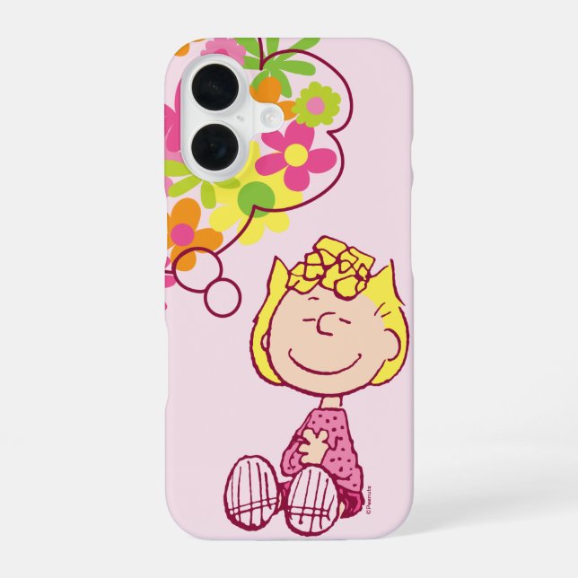 Coque iPhone 16 Sally pensant aux fleurs (Verso)