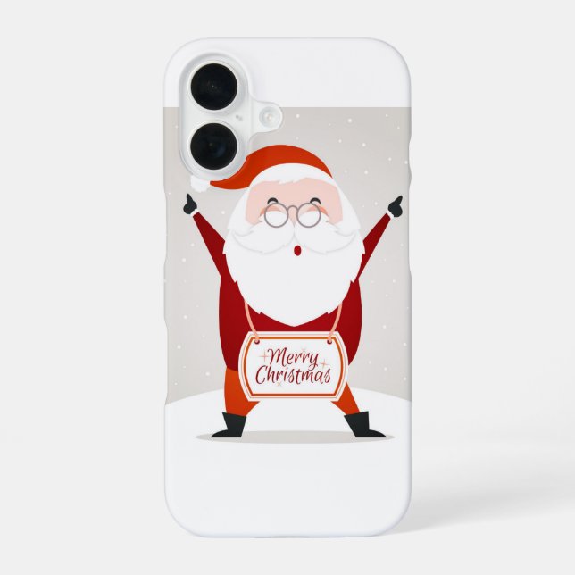 Coque iPhone 16 Salutation du Père Noël (Verso)