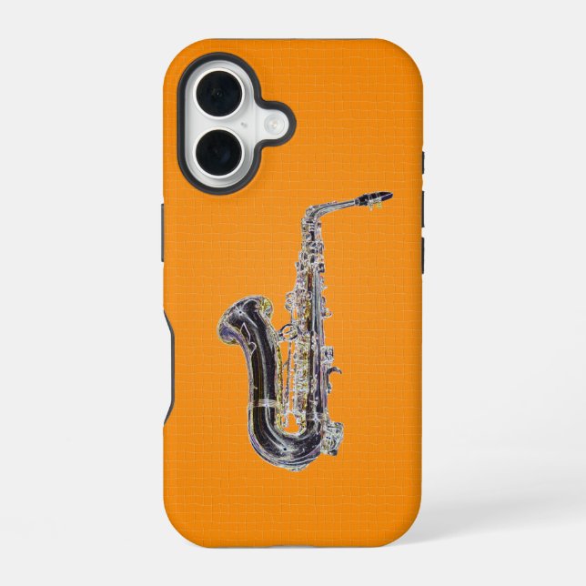 Coque iPhone 16 Saxophone (Verso)