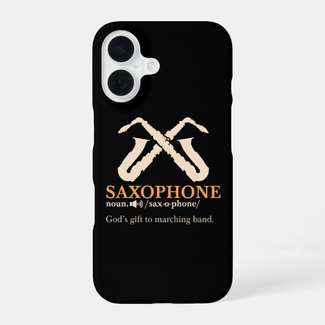 Coque iPhone 16 Saxophone - Définition de Saxophone (Verso)