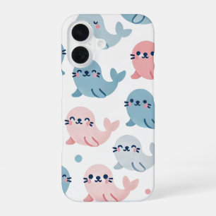 Coque iPhone 16 🐾 Sceller des lunettes Boîtier téléphonique 💙