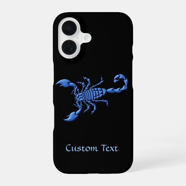 Coque iPhone 16 Scorpion bleu (Verso)