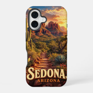 Coque iPhone 16 Sedona Arizona Coucher de Soleil Roche Rouge Déser