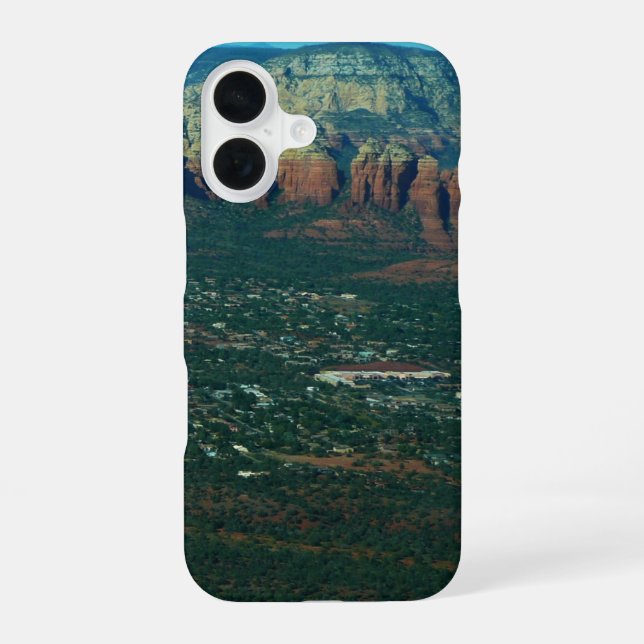 Coque iPhone 16 Sedona et Coffee Pot Rock vus d'en haut (Verso)