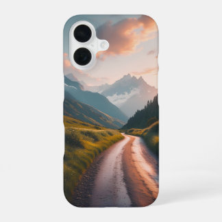 Coque iPhone 16 Sentier Alpin Doré