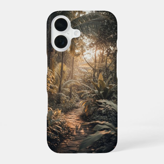 Coque iPhone 16 Sentier de Jungle Vintage (Verso)