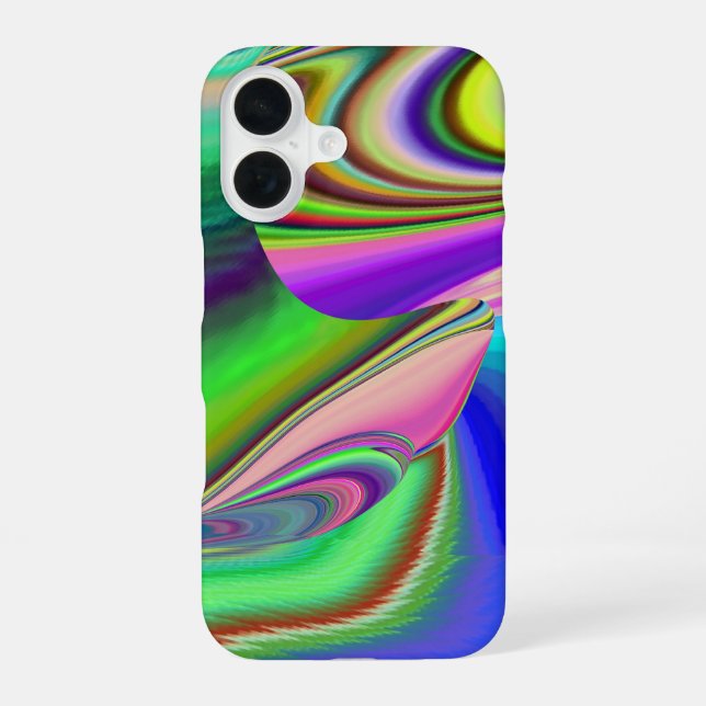 Coque iPhone 16 Sentiment d'été, Arc-en-ciel 3D abstrait (Verso)
