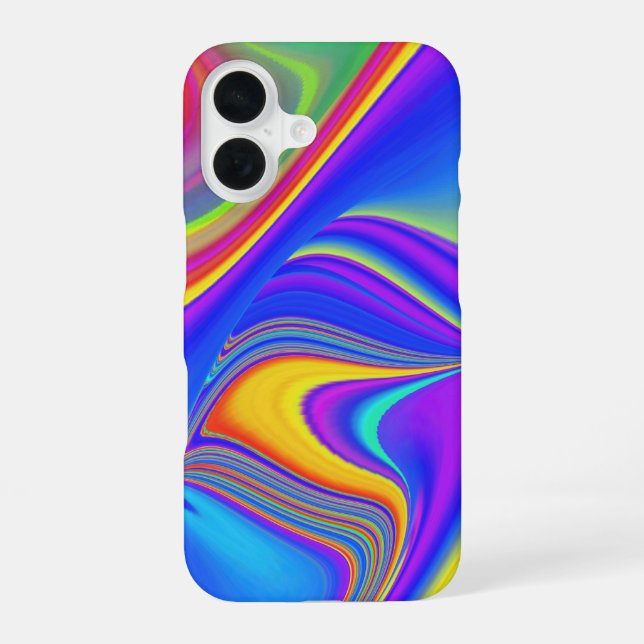 Coque iPhone 16 Sentiment d'été, Arc-en-ciel 3D abstrait (Verso)