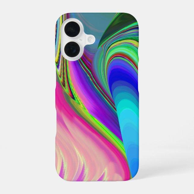 Coque iPhone 16 Sentiment d'été, Arc-en-ciel 3D abstrait (Verso)