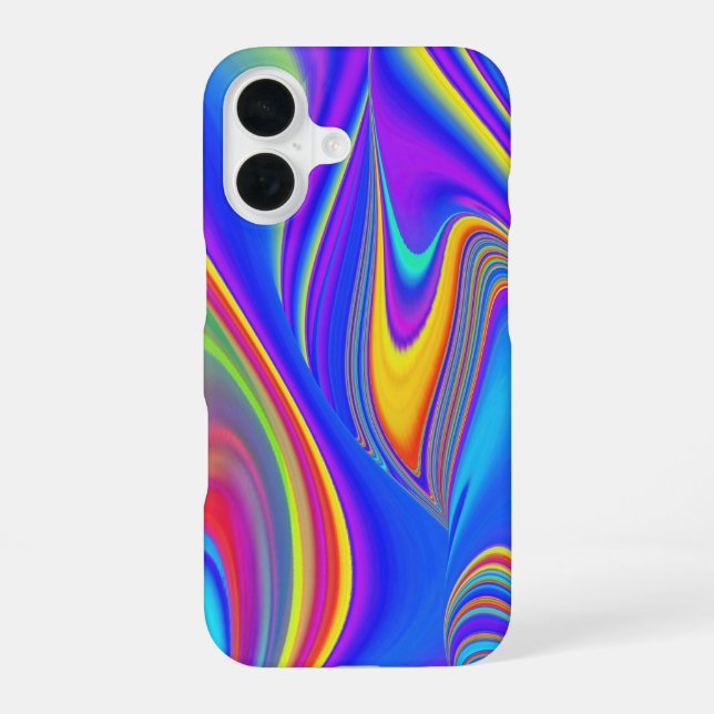 Coque iPhone 16 Sentiment d'été, Arc-en-ciel 3D abstrait (Verso)