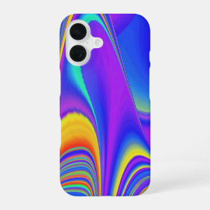 Coque iPhone 16 Sentiment d'été, Arc-en-ciel abstrait 3D
