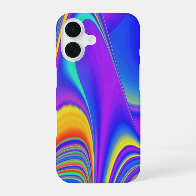 Coque iPhone 16 Sentiment d'été, Arc-en-ciel abstrait 3D (Verso)