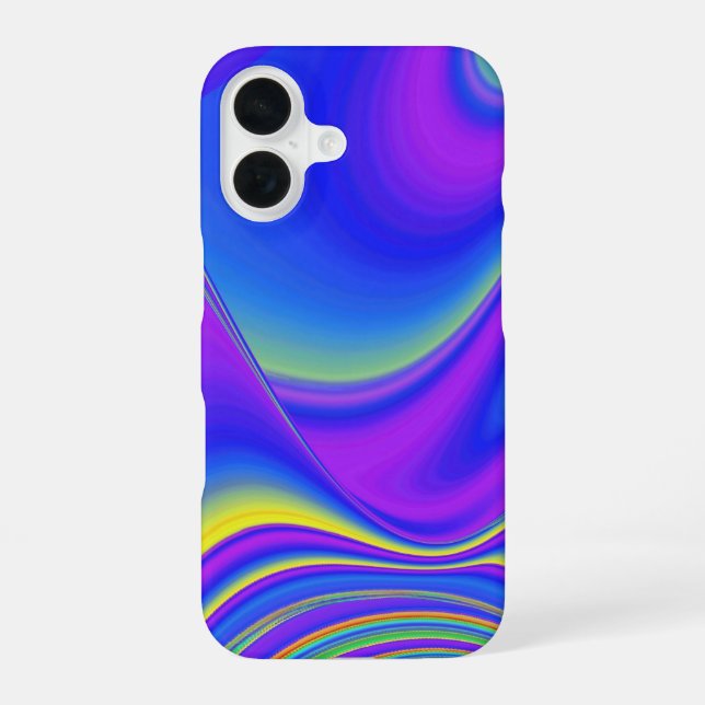 Coque iPhone 16 Sentiment d'été, Arc-en-ciel abstrait 3D (Verso)