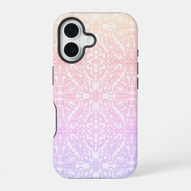 Coque iPhone 16 Serene Lavender & Mint Mandala Geometric Tile  (Verso)