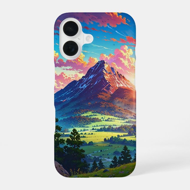 Coque iPhone 16 Serene Sunset Mountains (Verso)